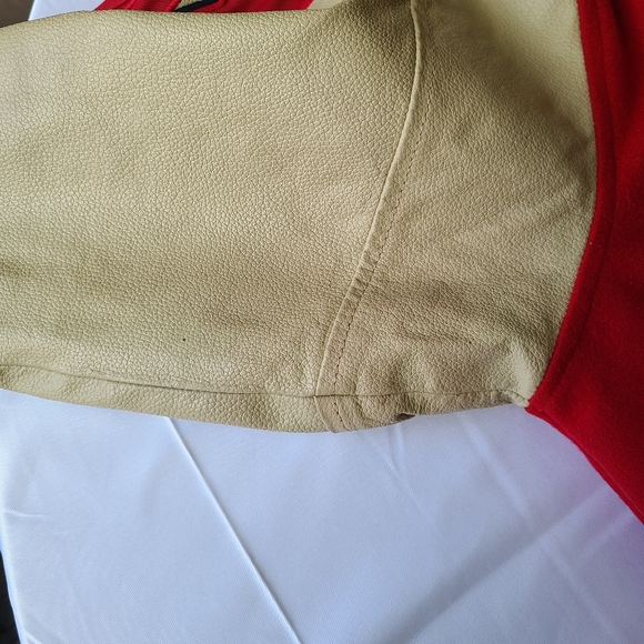 Vtg Wisconsin Badgers Leather Wool Letterman Varsity Bomber Jacket Bucky Coat XL - Picture 7 of 16